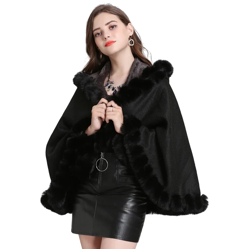 5 Colors 2019 Plus Velvet Poncho Faux Fox Fur Coat Women Loose Cardigan Winter Warm Thick Outwear Batwing Big Cloak With Fur Hat
5 Colors 2019 Plus Velvet Poncho Faux Fox Fur Coat Women Loose Cardigan Winter Warm Thick Outwear Batwing Big Cloak With Fur Hat