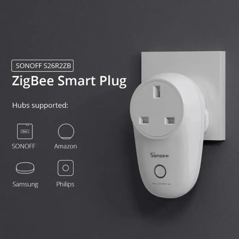 

SONOFF S26R2 Zigbee Plug 16A DE / FR / UK socket For Smart Home APP Remote Control Works With Alexa Google Home Hub Required