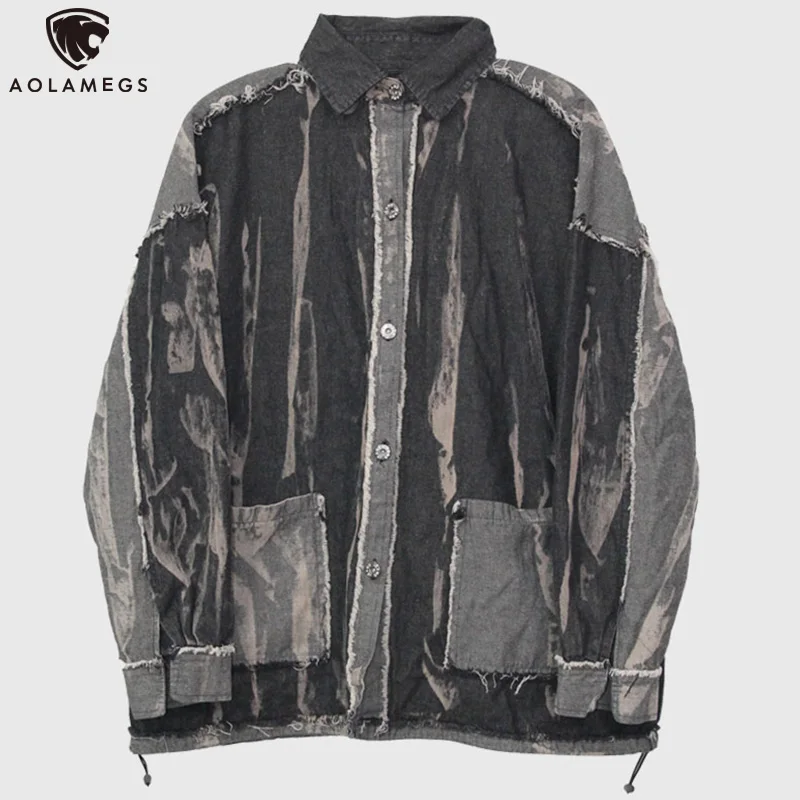 Куртка Aolamegs Мужская рваная, винтажная уличная одежда в стиле хип-хоп, модная верхняя одежда из денима, свободные пальто, универсальные парки 
Куртка Aolamegs Мужская рваная, винтажная уличная одежда в стиле хип-хоп, модная верхняя одежда из денима, свободные пальто, универсальные парки