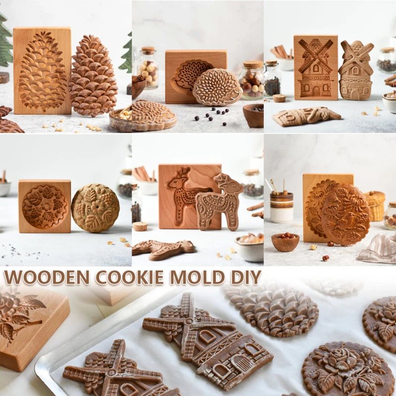 Wooden Baking Mold Press Cookie Cutter Biscuit Carved-Mold Decorative Cutter Baking Mould Kitchen Tools Bakeware Pastry Making
Wooden Baking Mold Press Cookie Cutter Biscuit Carved-Mold Decorative Cutter Baking Mould Kitchen Tools Bakeware Pastry Making