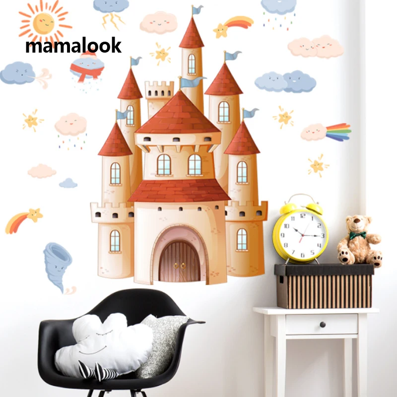 Cartoon Castle Weather Wall Stickers Kindergarten Children's Room Background Clouds Sun Stars Wind DIY PVC Wall Paper
Cartoon Castle Weather Wall Stickers Kindergarten Children's Room Background Clouds Sun Stars Wind DIY PVC Wall Paper