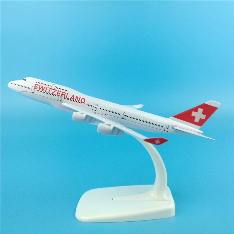 16 см 1:400 масштаб Swiss International Airlines Boeing B747 металлическая литая модель самолета