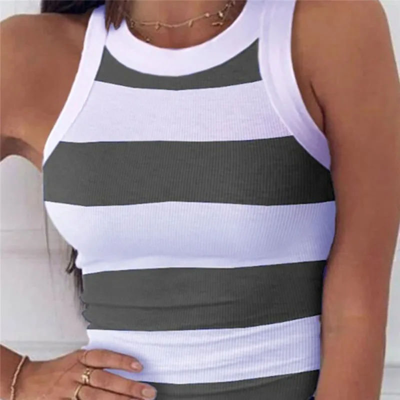 Vintage Striped Women'S Tank Top Sleeveless Basic Cami Tops Women Slim Knit Ribbed Racerback Vest 2021 Ropa Mujer 
Vintage Striped Women'S Tank Top Sleeveless Basic Cami Tops Women Slim Knit Ribbed Racerback Vest 2021 Ropa Mujer