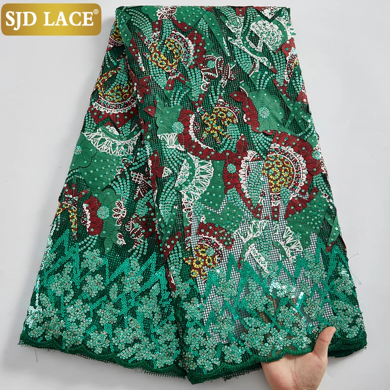 SJD LACE High Quality French Sequins Lace Fabric Sewing Wax African Mesh Lace Fabric Embroidery For Wedding Bridal Dress A2407
SJD LACE High Quality French Sequins Lace Fabric Sewing Wax African Mesh Lace Fabric Embroidery For Wedding Bridal Dress A2407