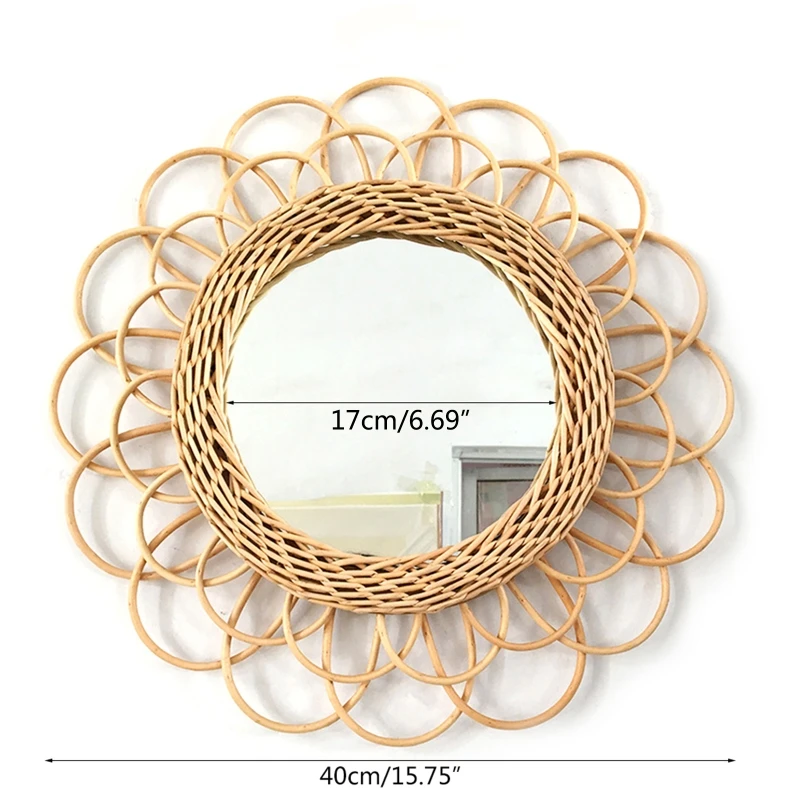 Natural Rattan Innovative Art Decorative Makeup Mirror Dressing Living Room Bathroom Wall Hanging Craft
Natural Rattan Innovative Art Decorative Makeup Mirror Dressing Living Room Bathroom Wall Hanging Craft