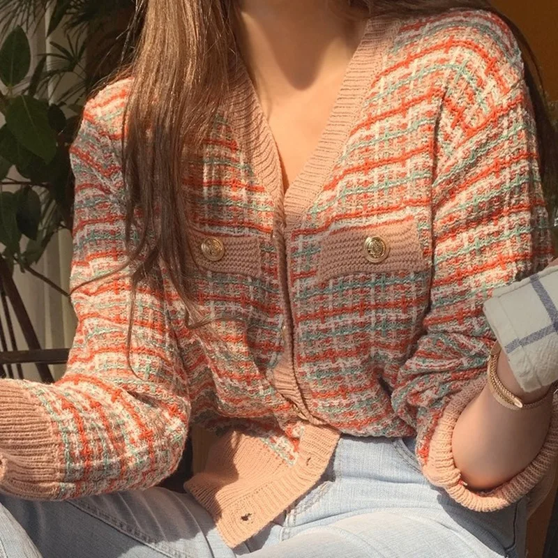 2020 autumn and winter new fashion small fragrance wind is thin net red sweater jacket women plaid knitted cardigan sweater
2020 autumn and winter new fashion small fragrance wind is thin net red sweater jacket women plaid knitted cardigan sweater