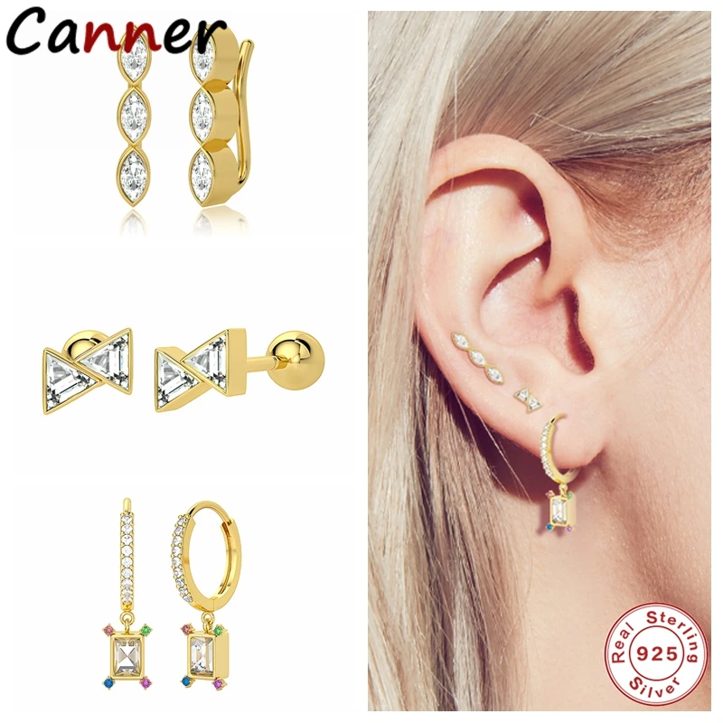 CANNER 925 Sterling Silver Simple Triangle Zircon Piercing Stud Earring Fashion Ear Bone Earring For Women Birthday Gift Jewelry
CANNER 925 Sterling Silver Simple Triangle Zircon Piercing Stud Earring Fashion Ear Bone Earring For Women Birthday Gift Jewelry