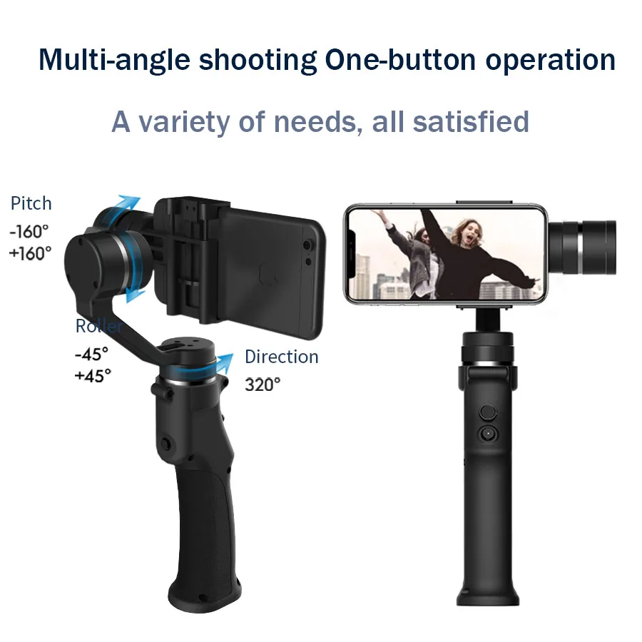 

Стабилизатор для смартфонов Funsnap Capture1, ручной 3-осевой штатив для экшн-камер Gopro