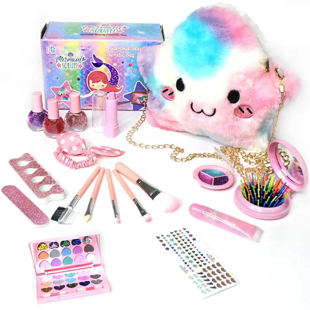 Детский набор для макияжа косметика принцессы сумки девочек ролевые игры