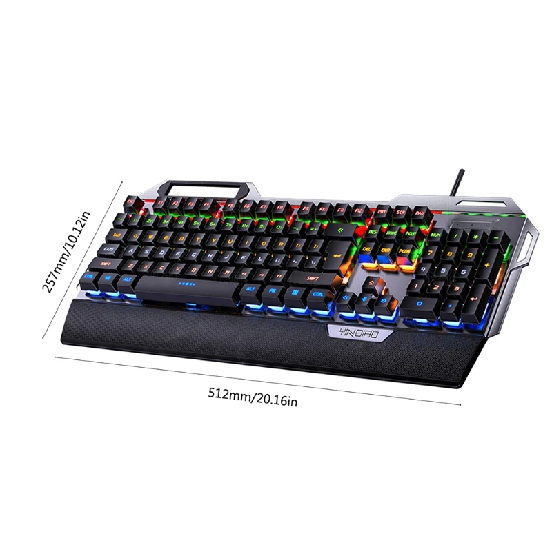 104Keys USB 7 Color RGB Aluminum Alloy Esports Gaming Keyboard with Mobile Phone Stand Volume Adjustment Knob 
104Keys USB 7 Color RGB Aluminum Alloy Esports Gaming Keyboard with Mobile Phone Stand Volume Adjustment Knob