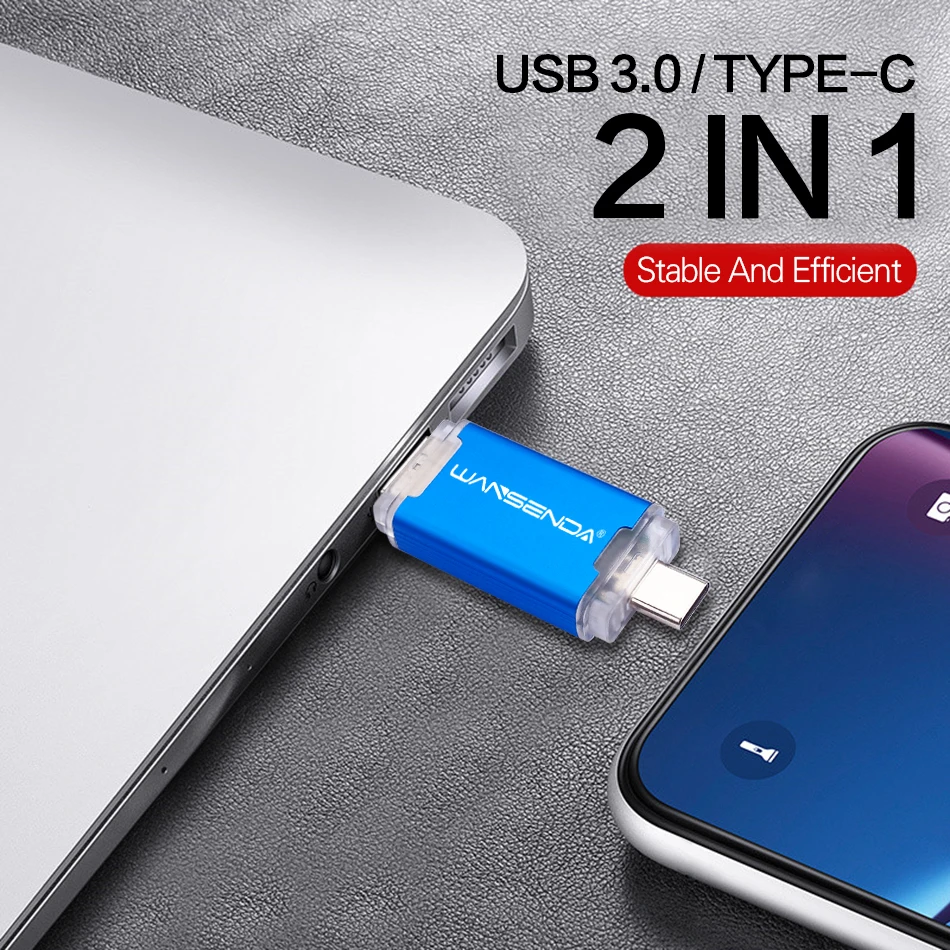 New WANSENDA USB Flash Drive Dual Drive OTG USB 3.0 & TYPE C Pen Drive 512GB 256GB 128GB 64GB 32GB Pendrive USB Memory Stick
New WANSENDA USB Flash Drive Dual Drive OTG USB 3.0 & TYPE C Pen Drive 512GB 256GB 128GB 64GB 32GB Pendrive USB Memory Stick