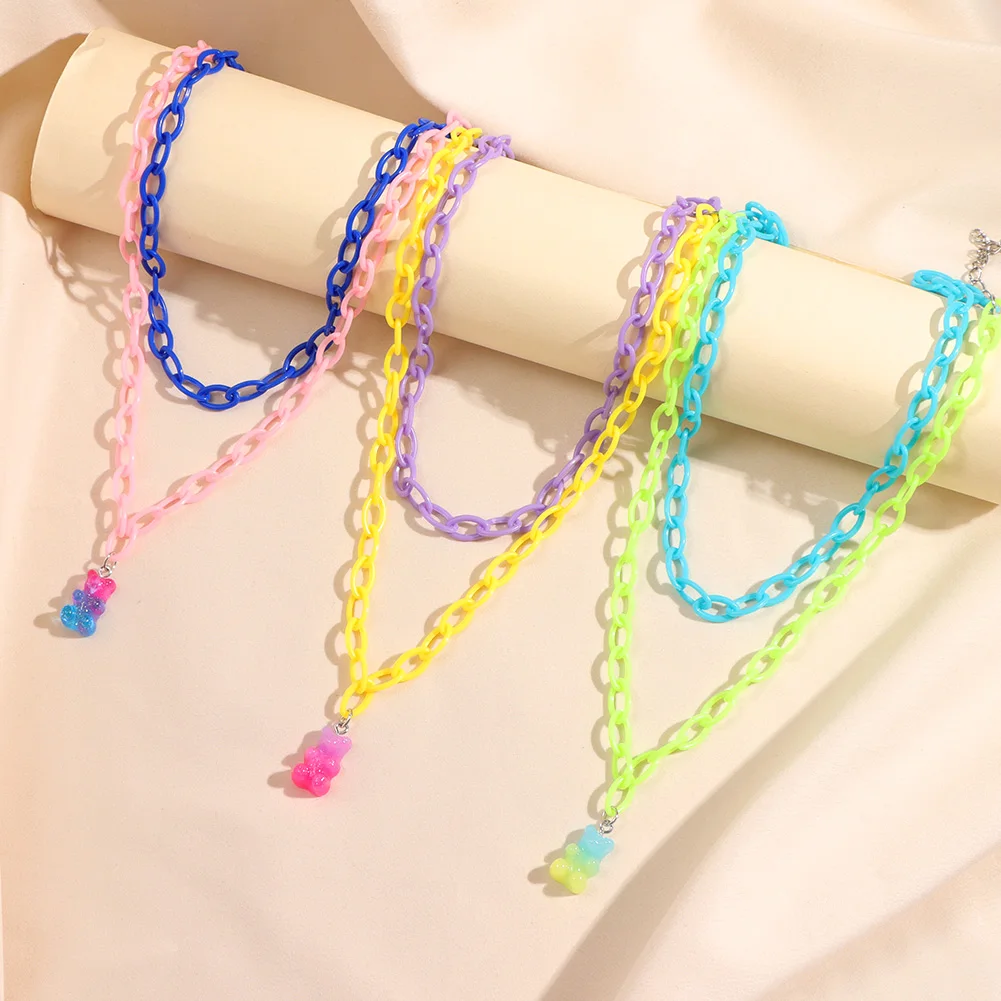 Boho Candy Gummy Bear Acrylic Choker Necklace For Women Hip Hop Colorful Double Chain Necklace Girls Christmas Gift Y2K Jewelry
Boho Candy Gummy Bear Acrylic Choker Necklace For Women Hip Hop Colorful Double Chain Necklace Girls Christmas Gift Y2K Jewelry