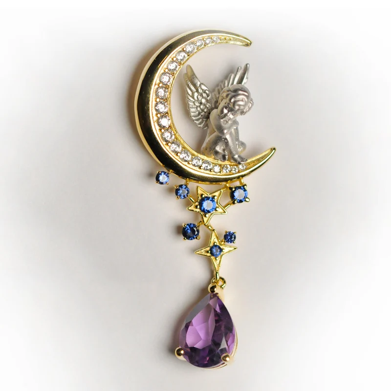 Angel Romantic Amethyst Necklace Pendant 925 Sterling Silver Inlaid Natural Stone Christmas Jewelry Women 2020 New Arrival E03
Angel Romantic Amethyst Necklace Pendant 925 Sterling Silver Inlaid Natural Stone Christmas Jewelry Women 2020 New Arrival E03