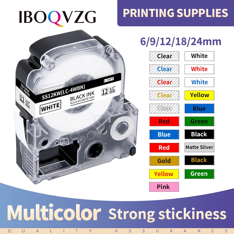 IBOQVZG 6/9/12/18/24mm Label Tape SS12KW ST9KW ST6KW ST18KW ST24KW Compatible for EPSON for king jim LW 300 400 600P 700 Maker
IBOQVZG 6/9/12/18/24mm Label Tape SS12KW ST9KW ST6KW ST18KW ST24KW Compatible for EPSON for king jim LW 300 400 600P 700 Maker