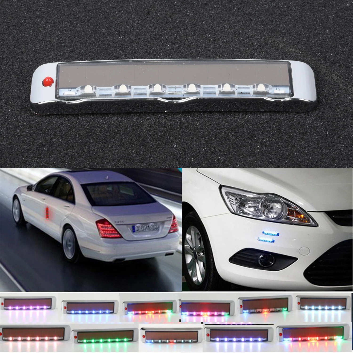 7 Colors Car Solar LED Strobe Warning Lights Car Door Side Grille Bumper Instrument Panel Flash Emergency Side Signal Blinker
7 Colors Car Solar LED Strobe Warning Lights Car Door Side Grille Bumper Instrument Panel Flash Emergency Side Signal Blinker