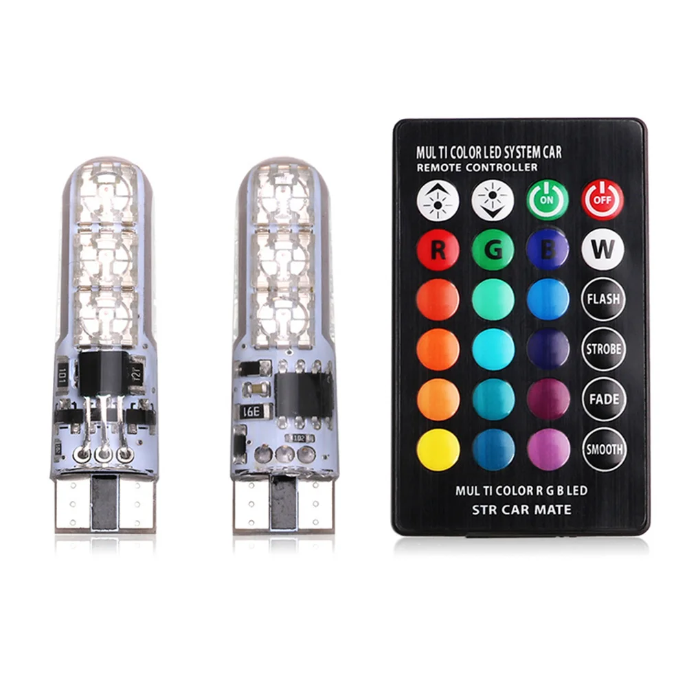 T10 5050 RGB LED Bulb 6SMD COB Canbus Car With Remote Controller Flash/Strobe Reading Wedge Light Clearance Lights
T10 5050 RGB LED Bulb 6SMD COB Canbus Car With Remote Controller Flash/Strobe Reading Wedge Light Clearance Lights