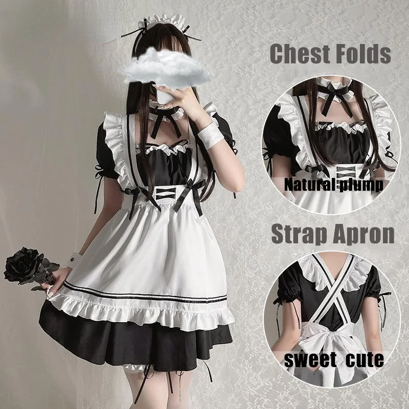 Japanese Maid Outfit Black Cute Lolita Maid Amine Miracle Nikki Cafe Cosplay Costume Women Lovely Waitress Uniform Long Dress
Japanese Maid Outfit Black Cute Lolita Maid Amine Miracle Nikki Cafe Cosplay Costume Women Lovely Waitress Uniform Long Dress
