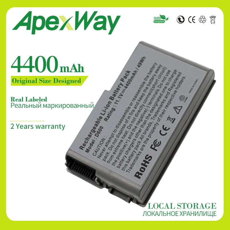 

11.1V 4400mAh 6Cell Battery for Dell Latitude D500 D505 D510 D520 D530 D600 D610 for Precision M20 C1295 M9014 U1544 W1605 Y1338