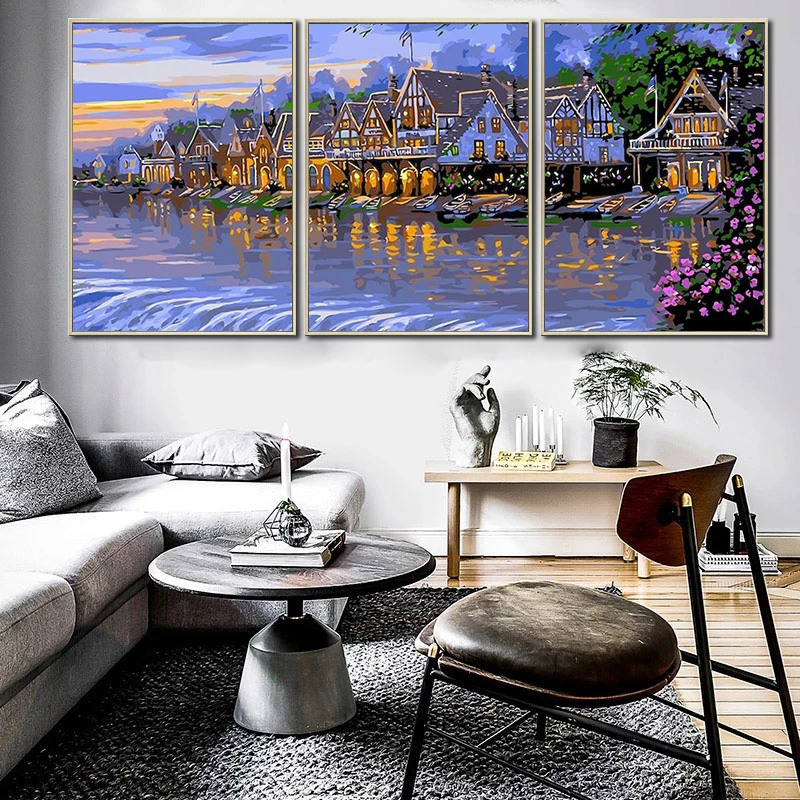 Gatyztory 3PCS Beautiful Scenery Paint By Numbers HandPainted Canvas Painting For Living Room Decor 40x50CM
Gatyztory 3PCS Beautiful Scenery Paint By Numbers HandPainted Canvas Painting For Living Room Decor 40x50CM