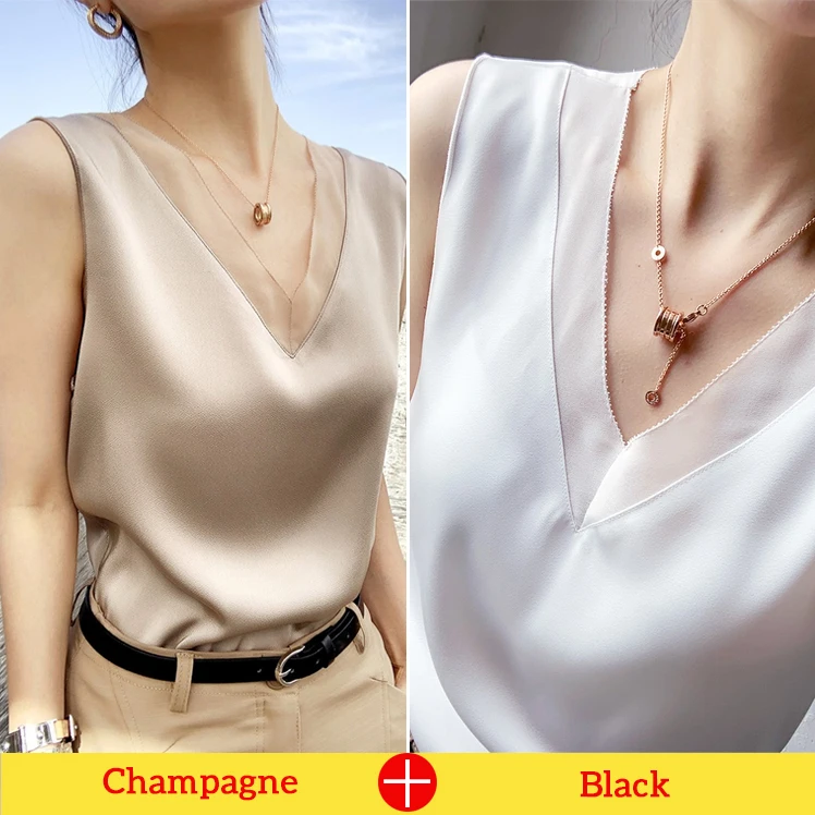 Women's Black Blouses Summer Elegant Tunic Vintage Office Plus Size Satin Silk Blouse Basic Chiffon Tops Shirt 2021 For Women 
Women's Black Blouses Summer Elegant Tunic Vintage Office Plus Size Satin Silk Blouse Basic Chiffon Tops Shirt 2021 For Women