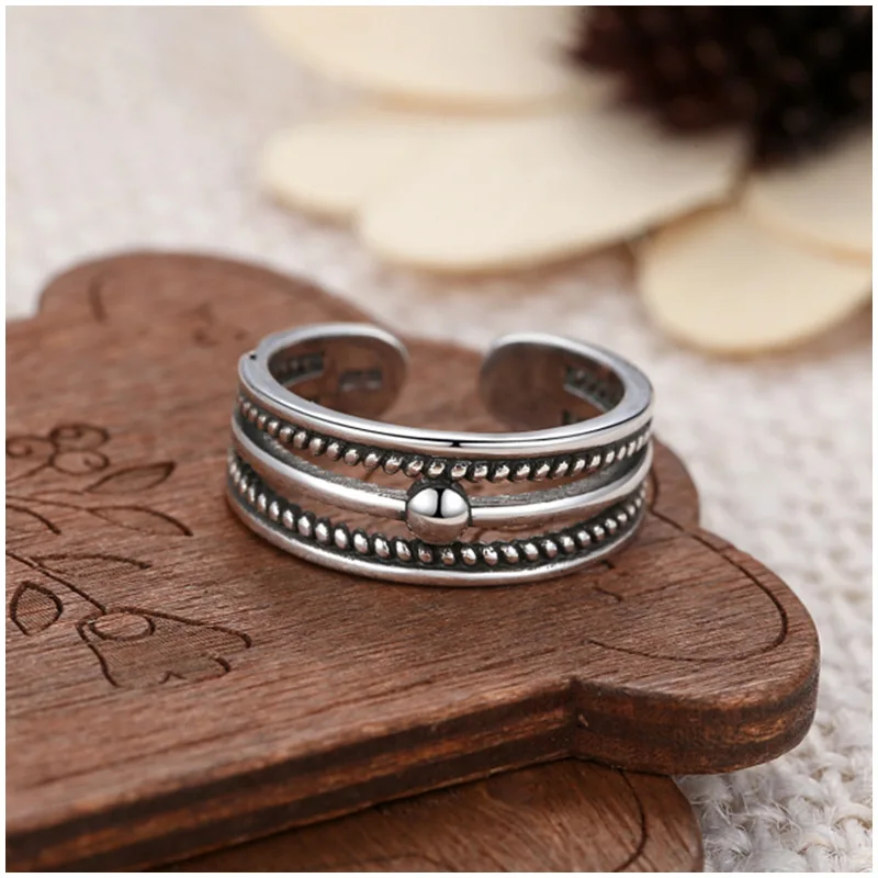 DIEERLAN Bijoux Personality 925 Sterling Silver Layer Rings For Women Wedding Jewelry Adjustable Antique Finger Ring Anillos
DIEERLAN Bijoux Personality 925 Sterling Silver Layer Rings For Women Wedding Jewelry Adjustable Antique Finger Ring Anillos