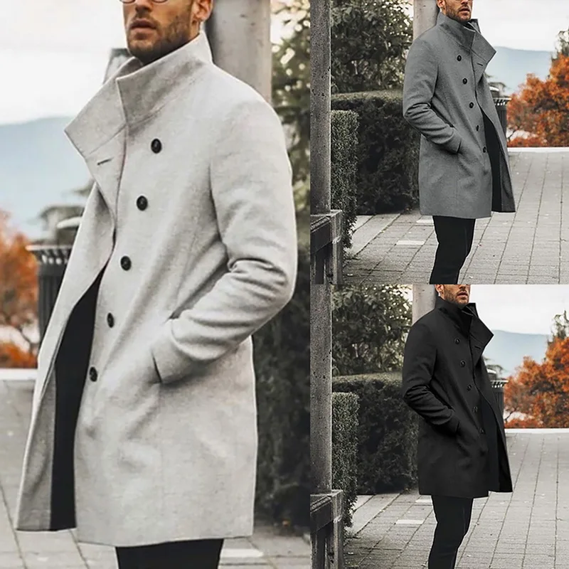 New Fashion Men's Button Casual Wild Windbreaker JacketSlim Fit Wool Blend Long Coat Jacket Business Suits 2020 
New Fashion Men's Button Casual Wild Windbreaker JacketSlim Fit Wool Blend Long Coat Jacket Business Suits 2020