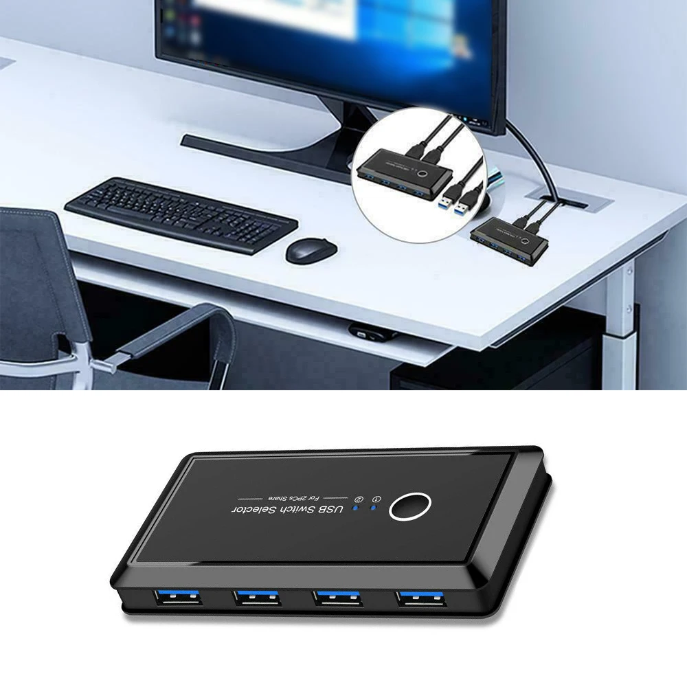 USB Keyboard Mouse Printer Monitor Display Device USB3.0 2.0 Switch KVM Switch 2 Port PC Share 4 Keyboards Via 2 USB Cables
USB Keyboard Mouse Printer Monitor Display Device USB3.0 2.0 Switch KVM Switch 2 Port PC Share 4 Keyboards Via 2 USB Cables