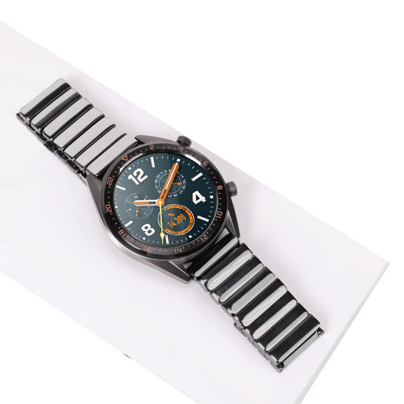 Фото 22 мм huawei watch gt 2 ремешок для Samsung Galaxy Watch 46 мм/S3 Frontier band amazfit GTR 47 мм/huami керамический(Aliexpress на русском)