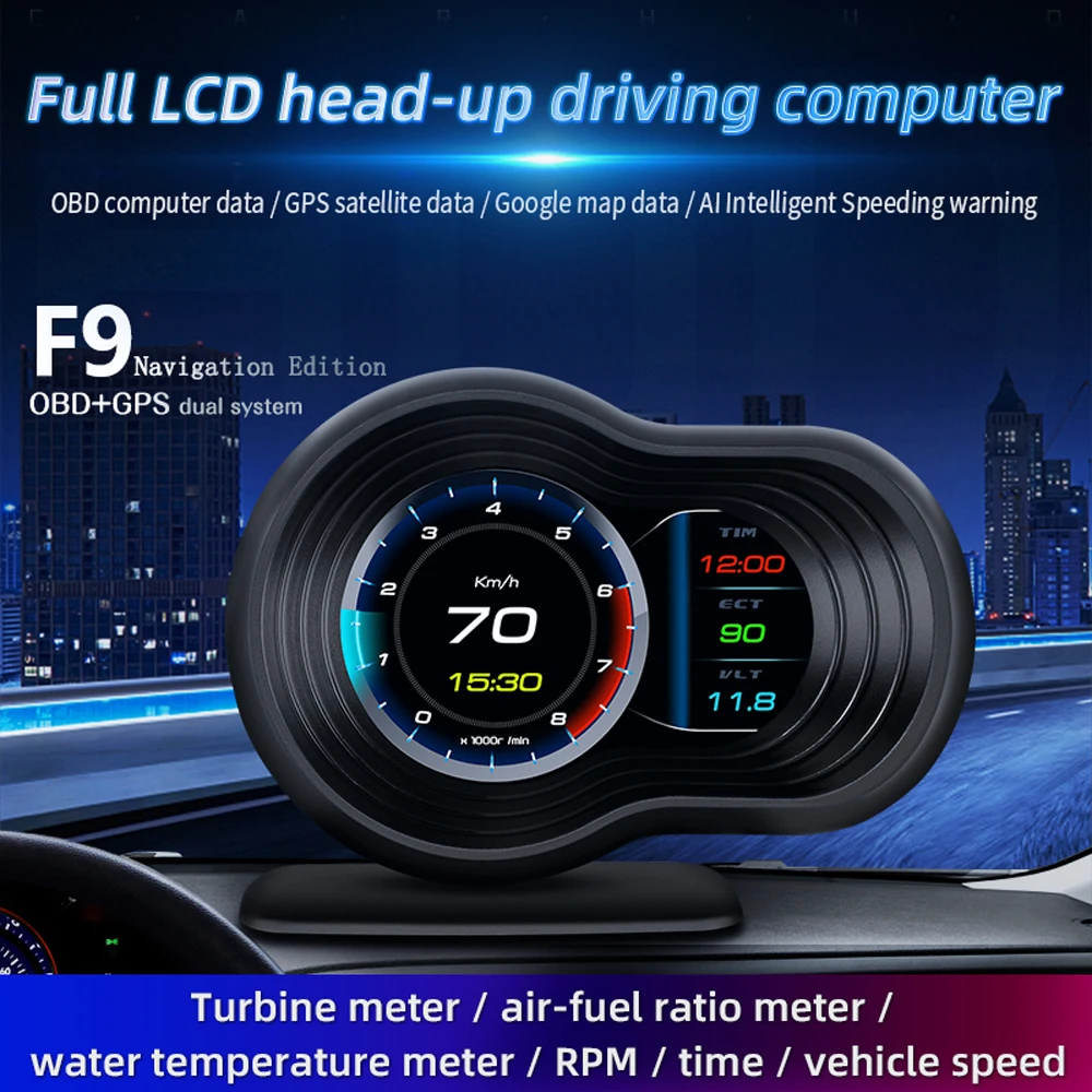 1pc OBD2+GPS Car Head Up Display HUD Gauge Water Oil Temp Speedometer Alarm Clock Turbine Pressure Parts Accessories
1pc OBD2+GPS Car Head Up Display HUD Gauge Water Oil Temp Speedometer Alarm Clock Turbine Pressure Parts Accessories