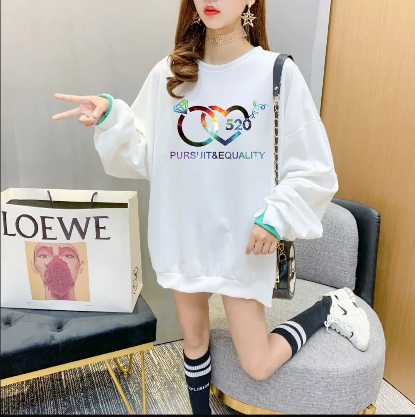M-4XL Oversized Spring Pullover Fashion Sweatshirt for Women Long Sleeve Print Love Cute Kawaii Women's White Black Hoodie Tops
M-4XL Oversized Spring Pullover Fashion Sweatshirt for Women Long Sleeve Print Love Cute Kawaii Women's White Black Hoodie Tops