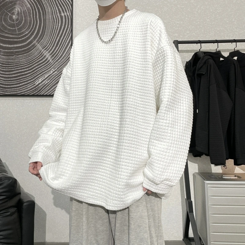 2021 Streetwear Fashion Waffle Plaid Loose Oversized Sweatshirt Korean Hip Hop Men's Pullover Kpop Clothes Harajuku Coat Male
2021 Streetwear Fashion Waffle Plaid Loose Oversized Sweatshirt Korean Hip Hop Men's Pullover Kpop Clothes Harajuku Coat Male