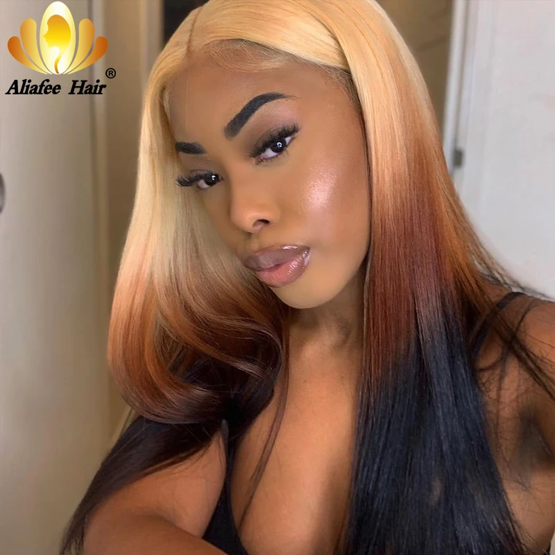 Aliafee Ombre Blonde Lace Frontal Wig Peruvian Remy Straight Hair 150% Lace Part Human Hair Wigs With Baby Hair For Black Women
Aliafee Ombre Blonde Lace Frontal Wig Peruvian Remy Straight Hair 150% Lace Part Human Hair Wigs With Baby Hair For Black Women