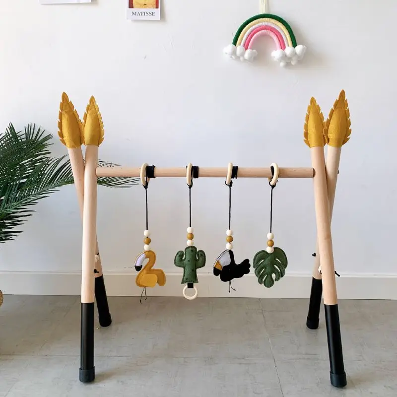 1 комплект Nordic Стиль твердой древесины стойка для фитнеса подвесные детские