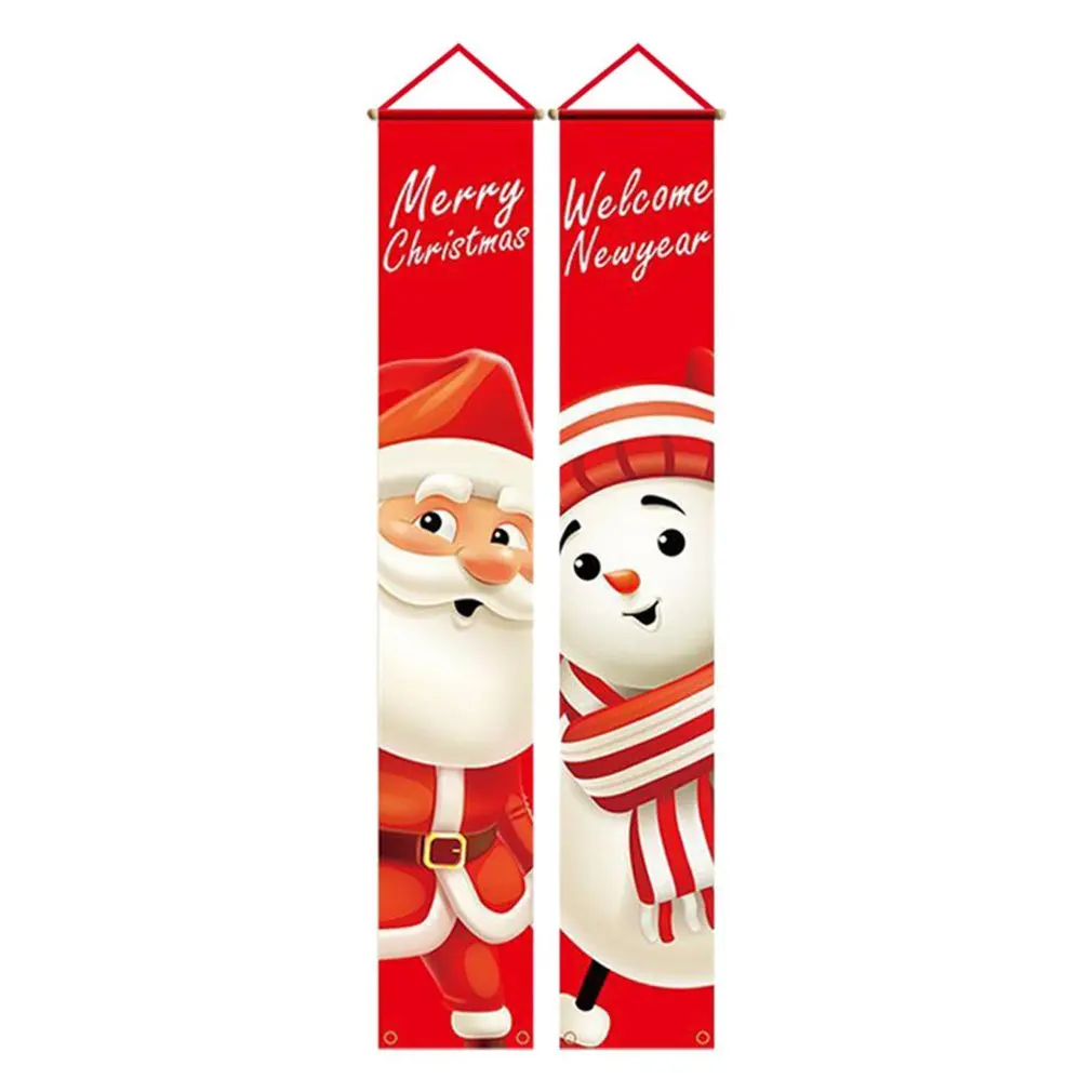 

Merry Christmas Xmas Decorations Banner Welcome Christmas Red Hanging Banners Porch Decorations Signs For Front Door Wall