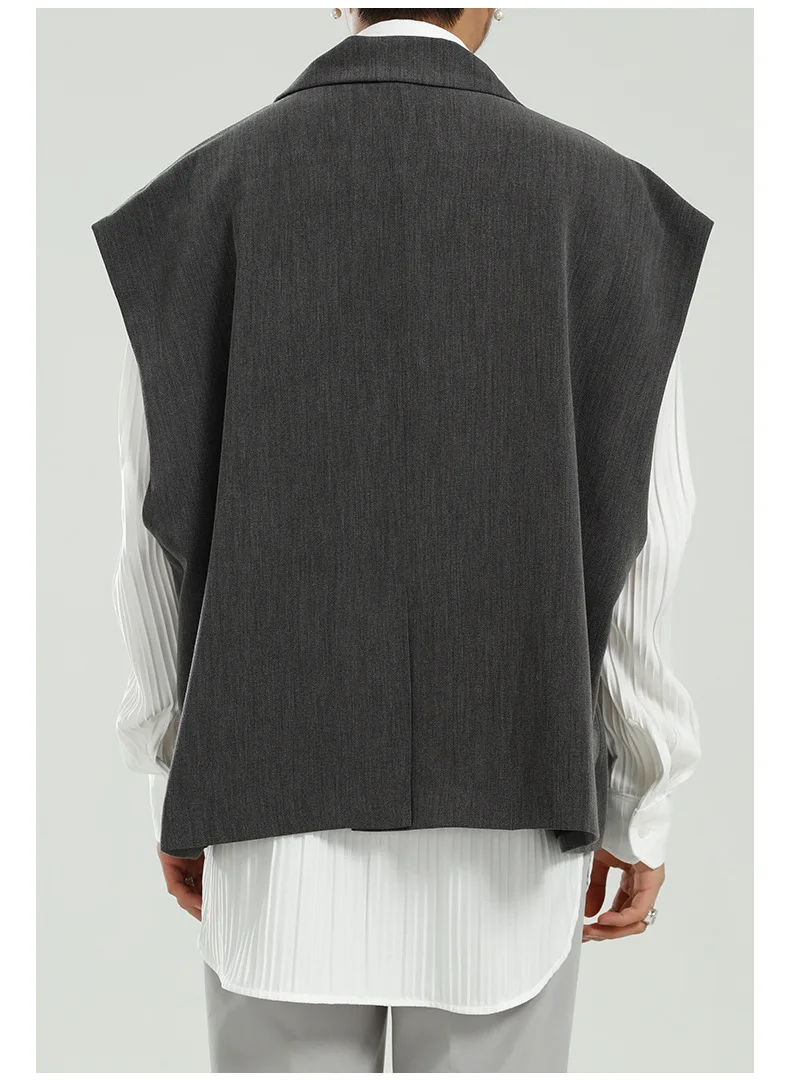 Men Double Breasted Casual Loose Suit Vest Male Women Streetwear Oversize Sleeveless Blazers Waistcoat Vest Coat
Men Double Breasted Casual Loose Suit Vest Male Women Streetwear Oversize Sleeveless Blazers Waistcoat Vest Coat