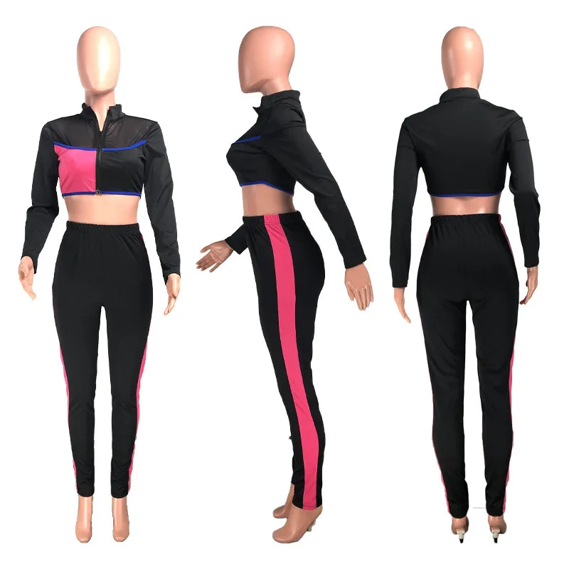 Adogirl Sheer Mesh Color Patchwork Women Sexy Two Piece Set Zipper Long Sleeve Crop Top Pencil Pants 2020 Autumn Night Club Suit 
Adogirl Sheer Mesh Color Patchwork Women Sexy Two Piece Set Zipper Long Sleeve Crop Top Pencil Pants 2020 Autumn Night Club Suit