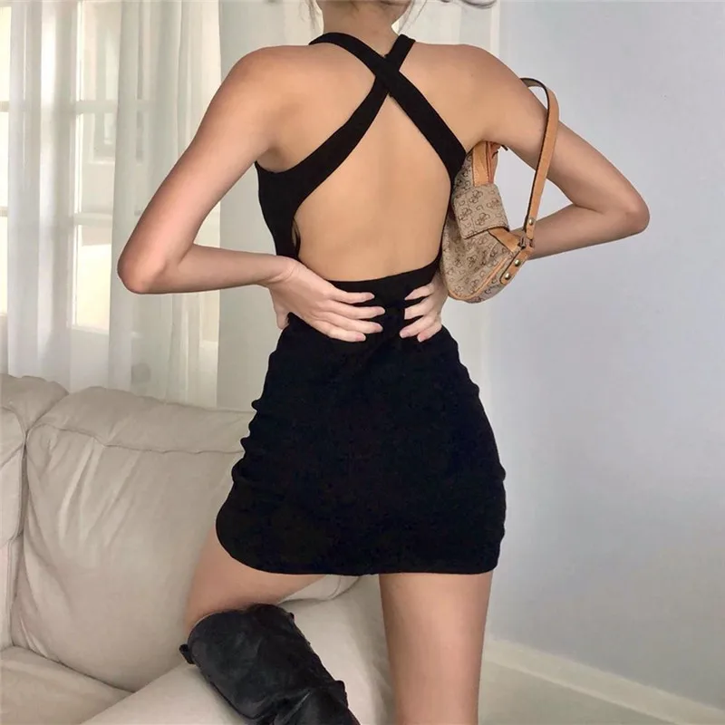 Rapwriter 90s Ribbed Knitted Sexy Backless Mini Dress Women Summer Sleeveless Bodycon Sundress Elegant Female Party Dresses Club
Rapwriter 90s Ribbed Knitted Sexy Backless Mini Dress Women Summer Sleeveless Bodycon Sundress Elegant Female Party Dresses Club