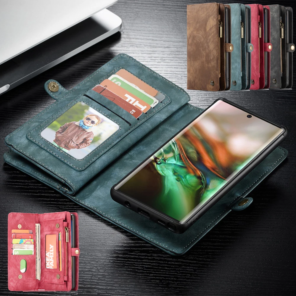Для Samsung Note 10 S20 Plus Ультра чехол на молнии кошелек Роскошный PU кожаный Магнитный