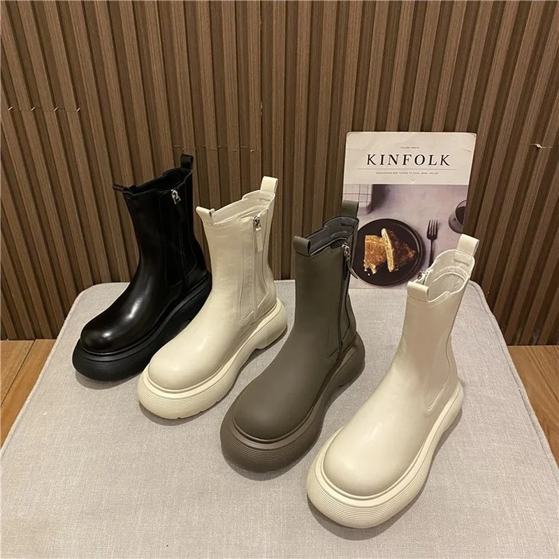 comemore Thick-soled Women Autumn 2021 New Zipper Retro British Martin Short Pipe Ankle Boots Chelsea Boot Platform Shoes Female
comemore Thick-soled Women Autumn 2021 New Zipper Retro British Martin Short Pipe Ankle Boots Chelsea Boot Platform Shoes Female