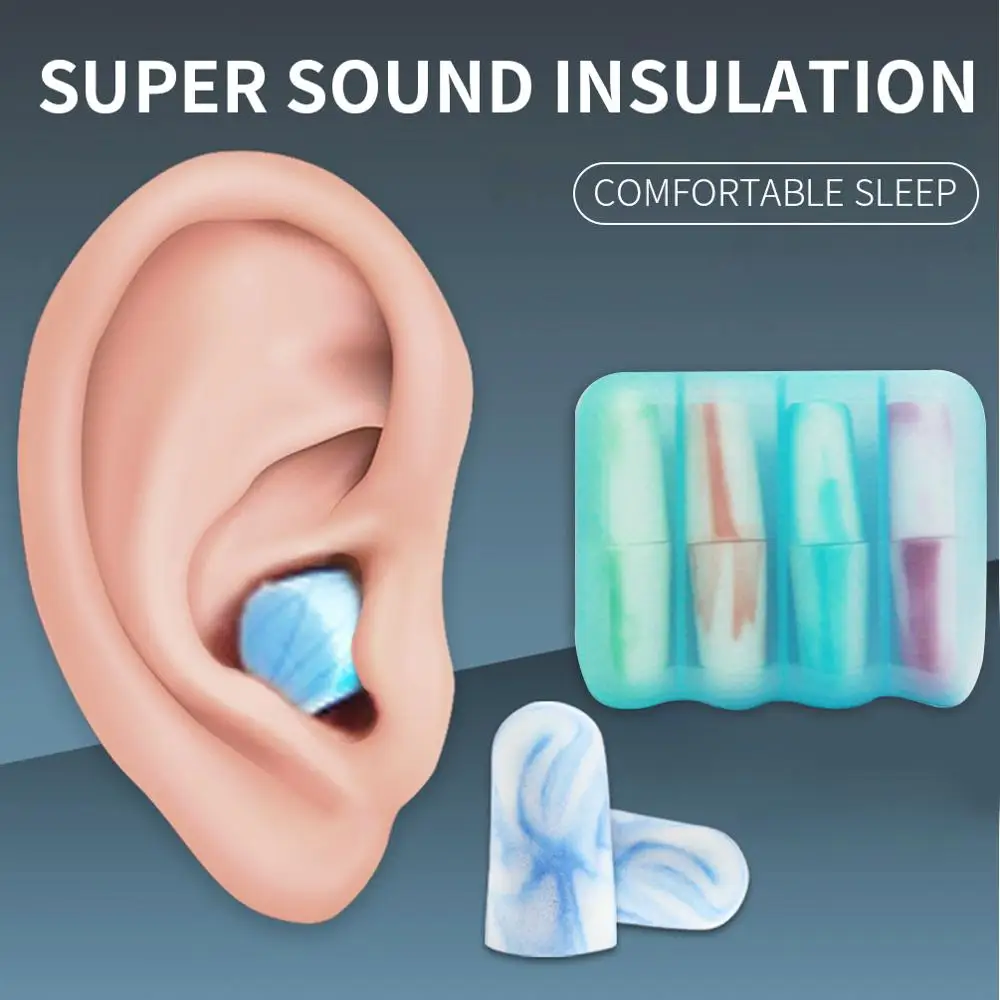 

4 Pairs Soft Foam Earplug Noise Reduction Prevention Earplugs Noise Reduction For Study Travel Sleeping Ear Plugs Random Color