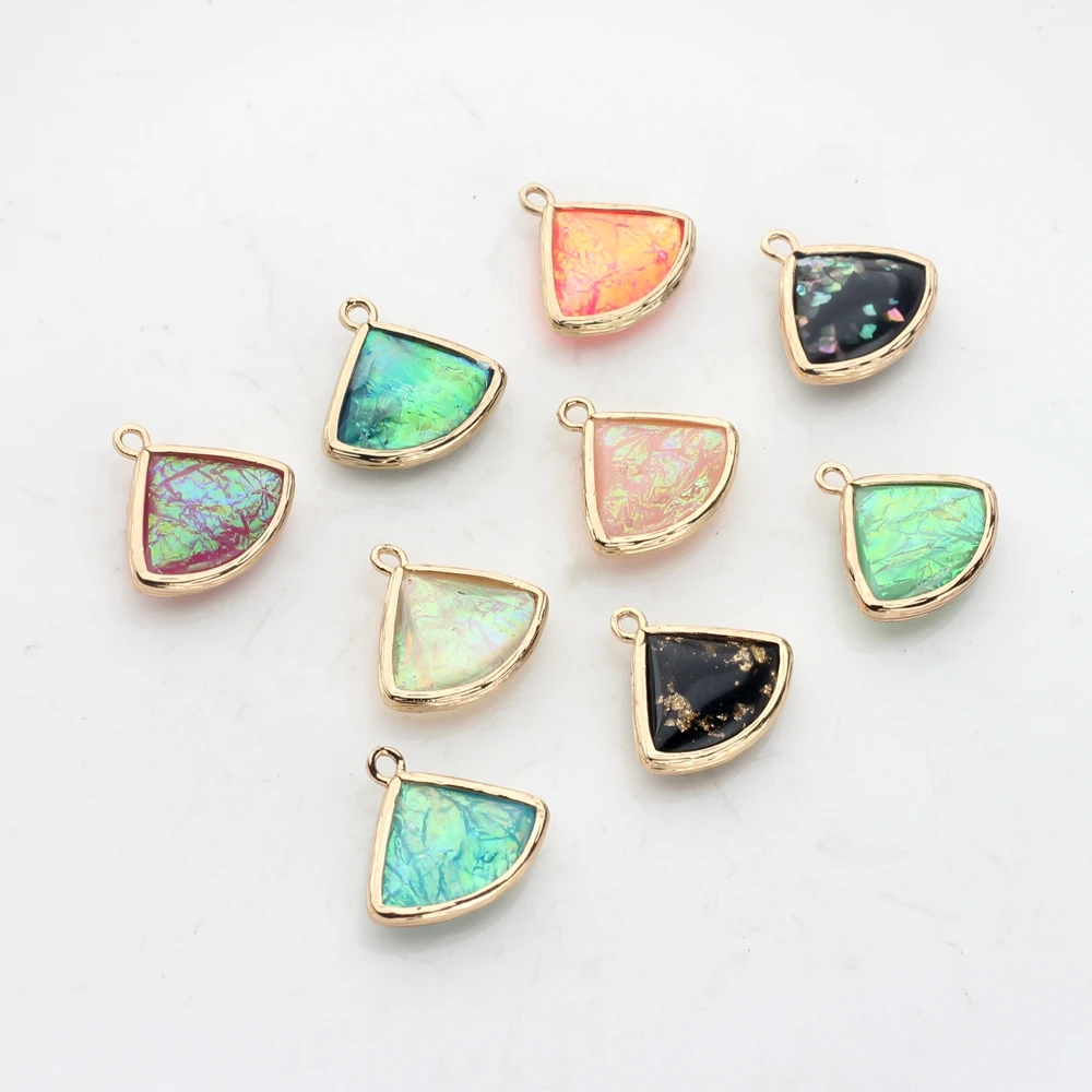 Acetic Acid Resin Charms Imitation Opal Pendant Fan-shaped Charms 14*19mm 6pcs/lot For DIY Jewelry Making Finding Accessories
Acetic Acid Resin Charms Imitation Opal Pendant Fan-shaped Charms 14*19mm 6pcs/lot For DIY Jewelry Making Finding Accessories