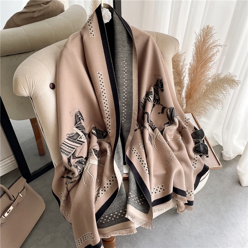 Winter Horse Cashmere Scarf Warm Hijab Luxury Thick Pashmina Soft Blanket Bufanda Neckerchief Female Shawl Wraps Foulard 2021
Winter Horse Cashmere Scarf Warm Hijab Luxury Thick Pashmina Soft Blanket Bufanda Neckerchief Female Shawl Wraps Foulard 2021