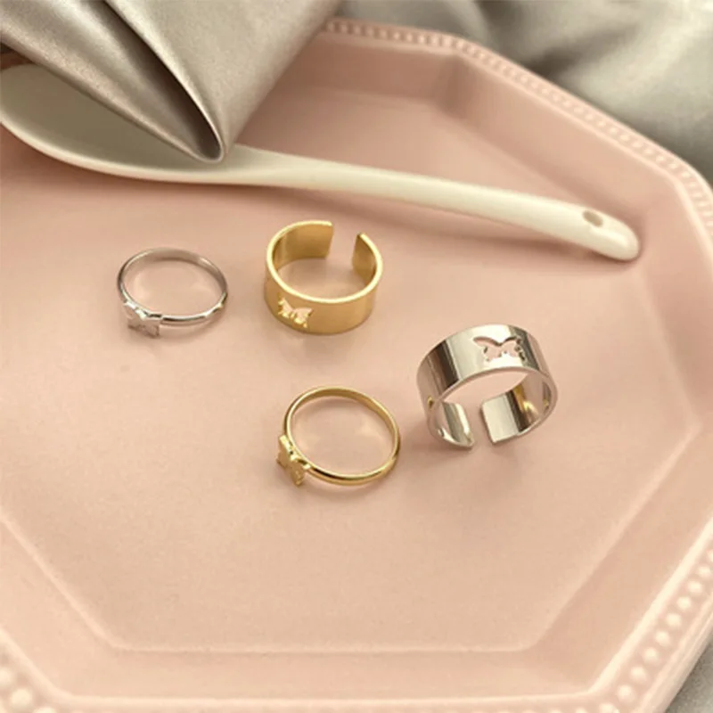 2 Paired Butterfly Couple Adjustable Opening Ring Set for Women Men Unisex Gold Silver Color Wedding Rings Trendy Jewelry
2 Paired Butterfly Couple Adjustable Opening Ring Set for Women Men Unisex Gold Silver Color Wedding Rings Trendy Jewelry