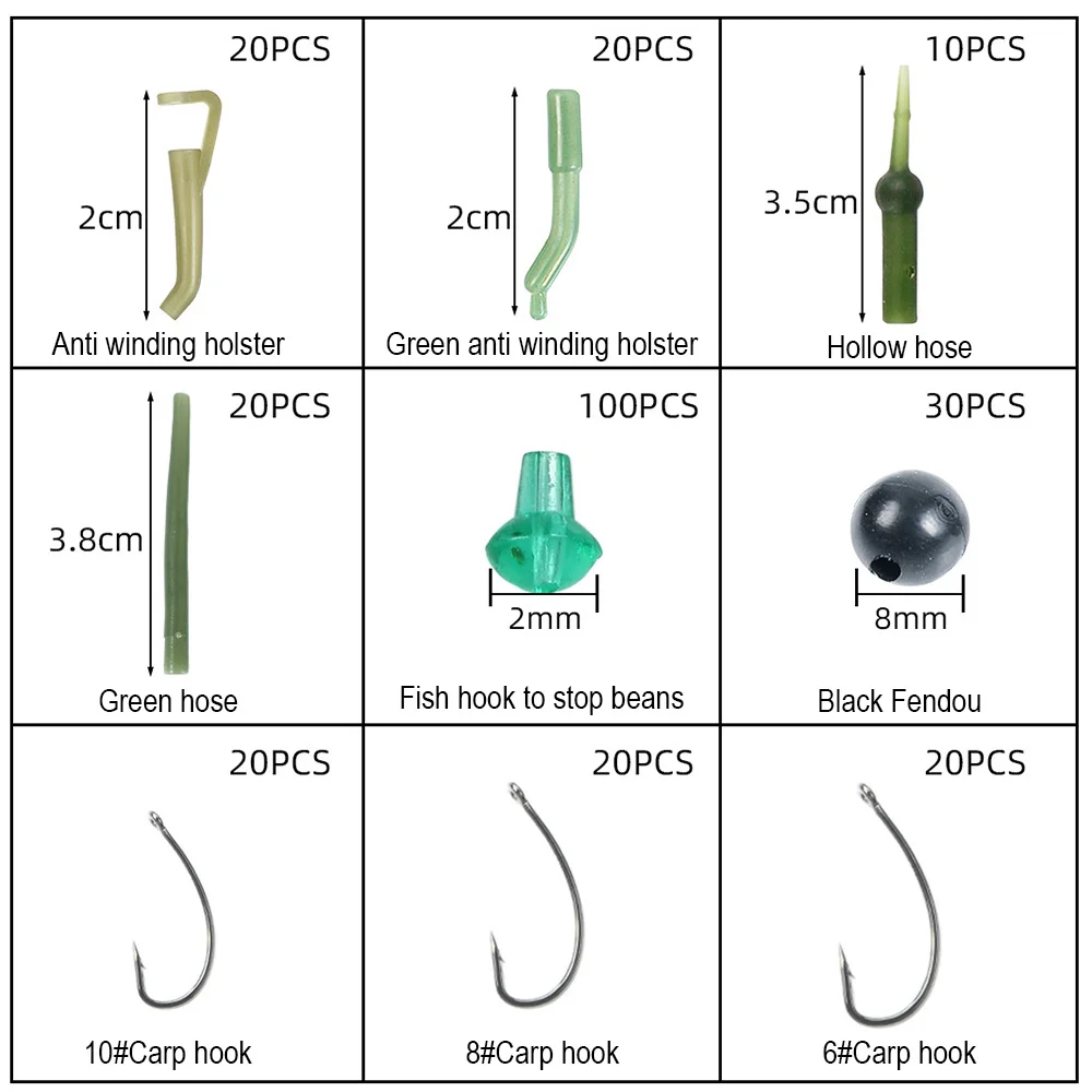 Carp Fishing Tackle Kit Set Sleeves Hook Stop Beads Rolling Swivel Snaps Fishing Accessories Tackle Box Fishing Accessories
Carp Fishing Tackle Kit Set Sleeves Hook Stop Beads Rolling Swivel Snaps Fishing Accessories Tackle Box Fishing Accessories