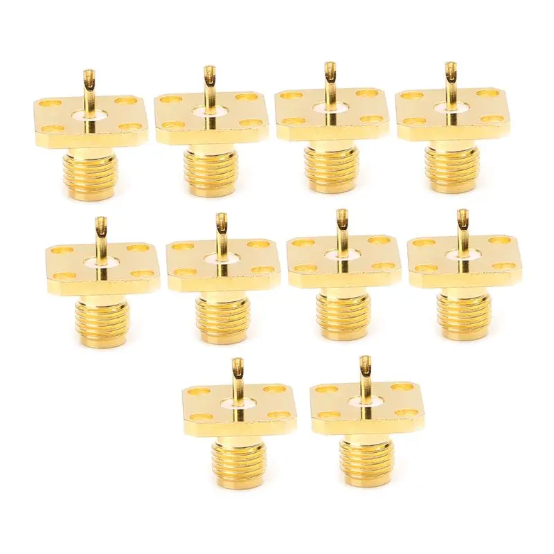 10Pcs/Set SMA Female Chassis Panel Mount 4 Hole Post Terminal RF Connector Coaxial Adaptor 5mm
10Pcs/Set SMA Female Chassis Panel Mount 4 Hole Post Terminal RF Connector Coaxial Adaptor 5mm