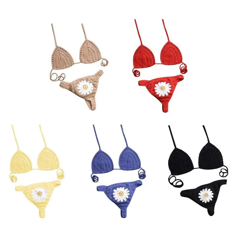 Summer Sexy Backless Bikini set 2021 Swimwear Women Swimming Knitted Swimsuit Sunflower maillot Embroidery female bain de S I2T6
Summer Sexy Backless Bikini set 2021 Swimwear Women Swimming Knitted Swimsuit Sunflower maillot Embroidery female bain de S I2T6