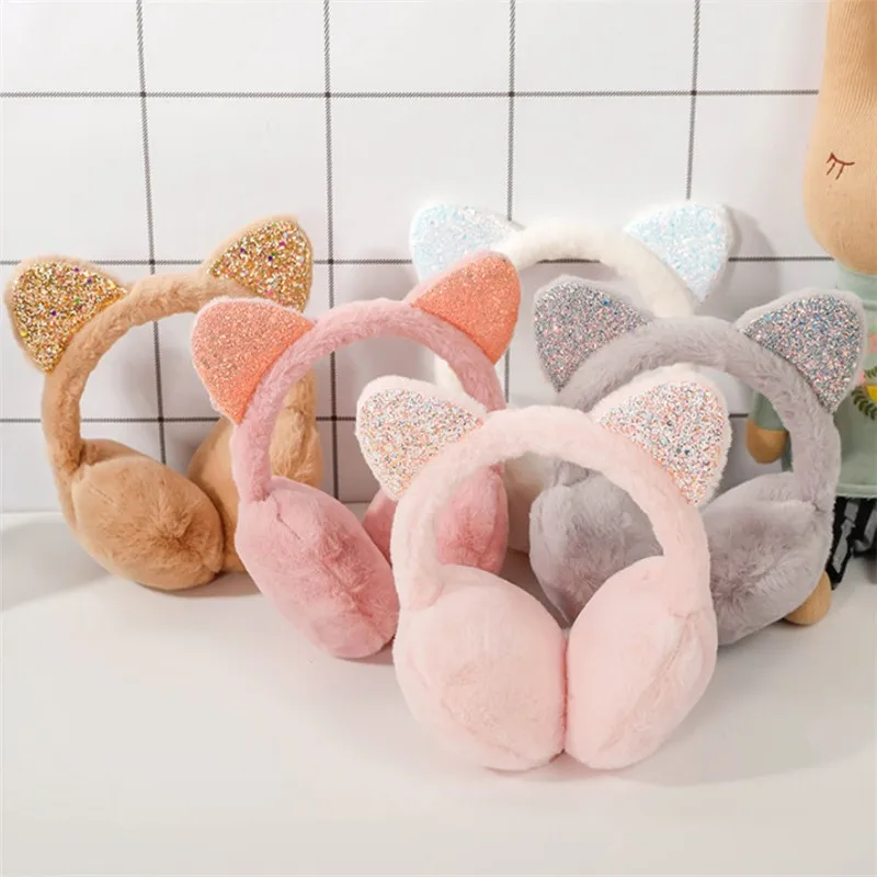 Girl Winter Sequins cat ears plush Earmuffs Fur Warm Women Ear Protect Cute Faux Soft Fluffy Earcap students earmuffs ear warmer
Girl Winter Sequins cat ears plush Earmuffs Fur Warm Women Ear Protect Cute Faux Soft Fluffy Earcap students earmuffs ear warmer