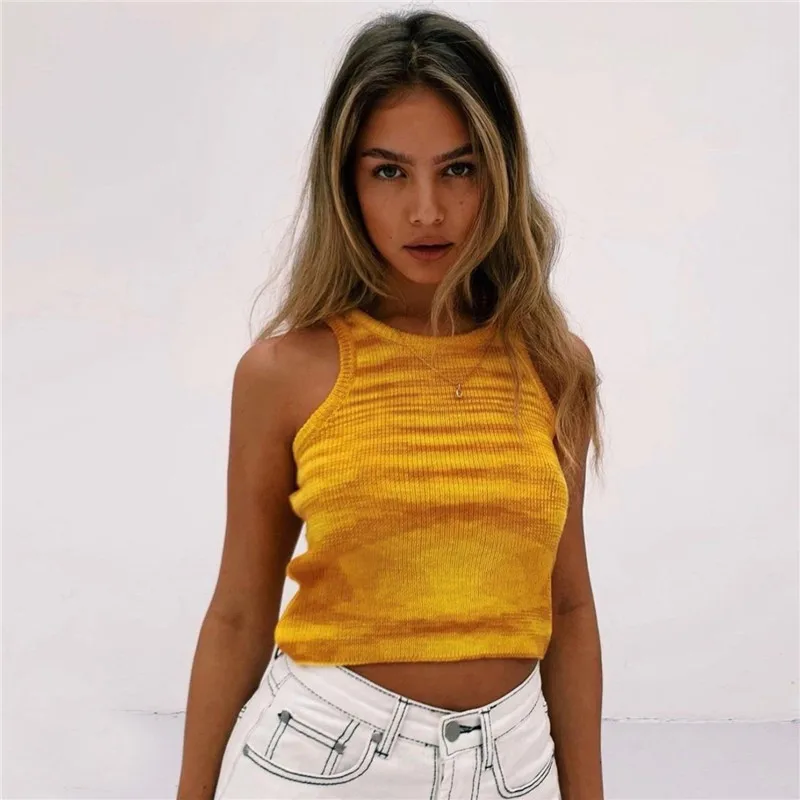 New Ladies Vintage Sleeveless Knit Crop Top Women Basic T Shirt Blue Green O Neck Casual Sexy Women Summer Tank Tops Vest Female
New Ladies Vintage Sleeveless Knit Crop Top Women Basic T Shirt Blue Green O Neck Casual Sexy Women Summer Tank Tops Vest Female