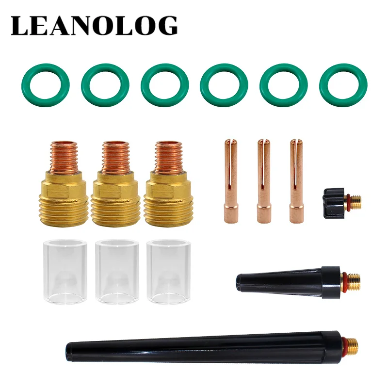 18PCS TIG Welding Torch Burner Parts Pyrex Cup Gas Lens Temperature Resistant O-rings Fit WP SR 9 20 25 
18PCS TIG Welding Torch Burner Parts Pyrex Cup Gas Lens Temperature Resistant O-rings Fit WP SR 9 20 25