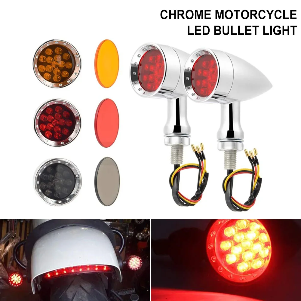 Motorcycle Bullet Turn Signal 12V Vintage Blinker LED Driving Light Indicator Front Rear Aluminum Shell for Honda Yamaha Suzuki
Motorcycle Bullet Turn Signal 12V Vintage Blinker LED Driving Light Indicator Front Rear Aluminum Shell for Honda Yamaha Suzuki